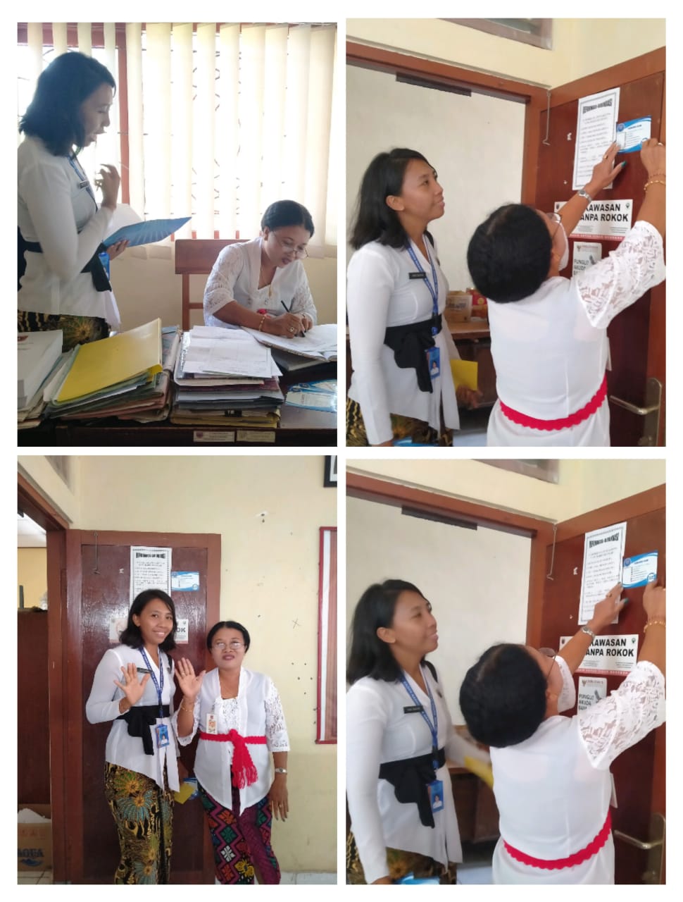 Diseminasi Informasi melalui pemasangan stiker.