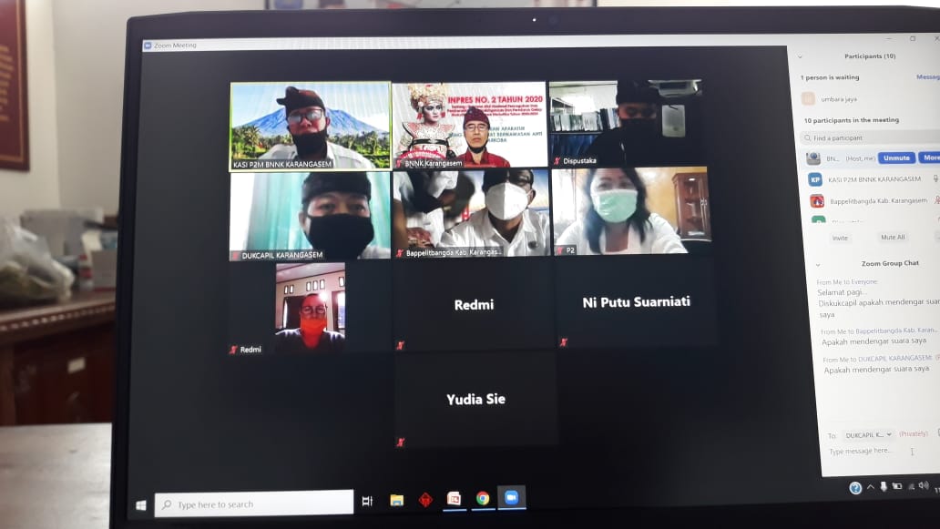 Evaluasi Implementasi Inpres 6 tahun 2018 dan Sosialisasi Inpres Nomor 2 tahun 2020 tentang Rencana Aksi Nasional P4GN dan Prekursor Narkotika tahun 2020-2024 melalui Video Conference Evaluasi Implementasi Inpres 6 tahun 2018 dan Sosialisasi Inpres Nomor 2 tahun 2020 tentang Rencana Aksi Nasional P4GN dan Prekursor Narkotika tahun 2020-2024 melalui Video Conference
