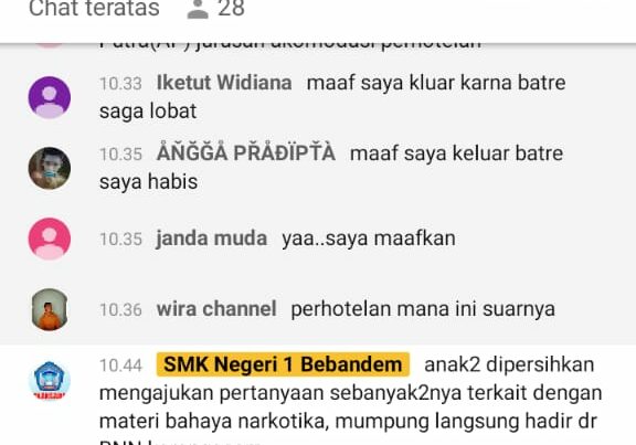 Diseminasi Informasi Melalui Insert Konten secara Virtual yang Disinkronkan dengan Kegiatan MPLS SMK N 1 Bebandem