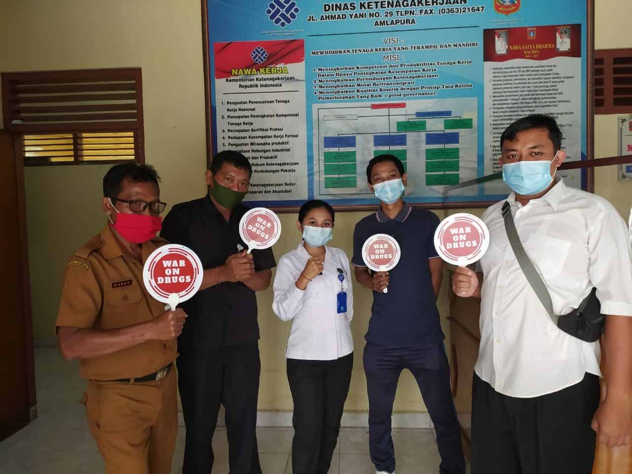 Kampanye Semangat War On Drugs di Dinas Ketenagakerjaan Kab. Karangasem