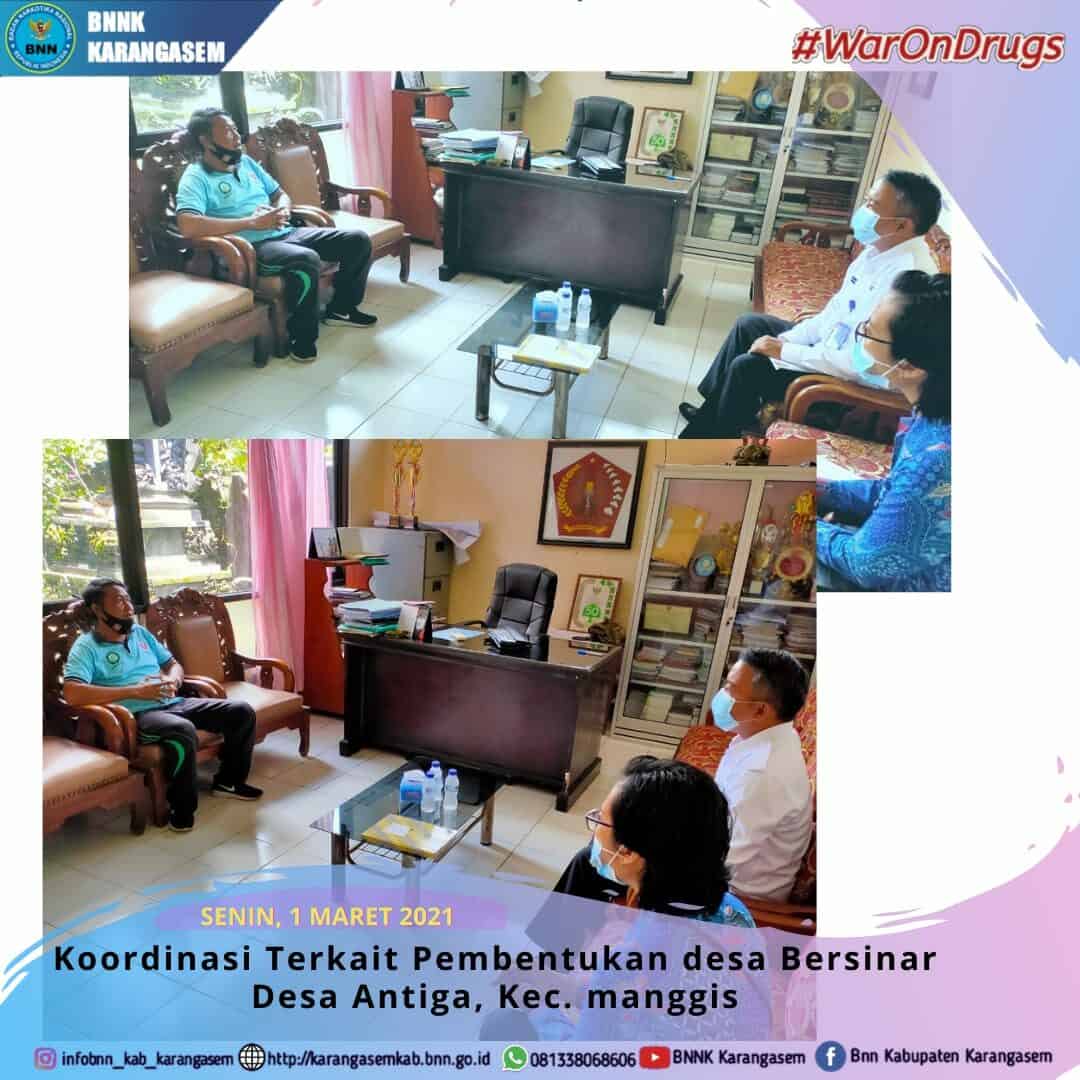 Koordinasi dalam Rangka Pembentukan Desa Bersinar di Kantor Desa Antiga